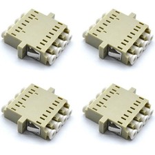 4 Pcs LC UPC Quad Flange Fiber Optic Optical Coupler Adapter Connector Multimode picture