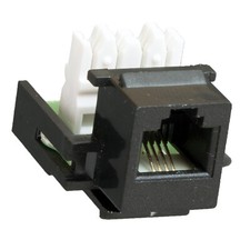 100 Pack Cat-3 Keystone Jacks in Black Telephone RJ-11 Cat3 Phone Jacks picture