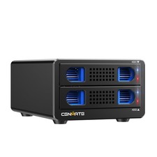 Aluminum 2 Bay Hard Drive Enclosure with Cooling Fan SATA picture
