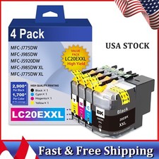 LC20EXXL 4PK Ink Cartridges for Brother MFC-J985DW J775DW J5920DW Printers picture