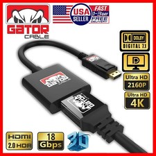 DisplayPort to HDMI Adapter Converter Cable Audio Video Monitor 4K 60Hz 18Gbps picture