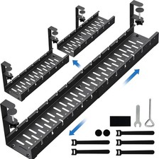 No Drilling Extendable Under Desk Cable Management, Metal Cable Man... Fast Ship picture