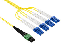 2m MPO MTP to 8x LC Breakout Fiber Cable OS2 Single Mode APC Plenum OFNP picture