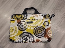 Vera Bradley Neoprene Padded Laptop Sleeve Travel Case Bag Cocoa Moss Browns picture