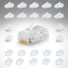 1000 pcs RJ45 Network Modular Plug Cat5 CAT5e Connector Clear 8p8c Gold Plated picture