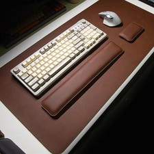 3 Piece PU Leather Desk Mat Set Large Mouse Pad Keyboard Wrist Rest Waterproof picture