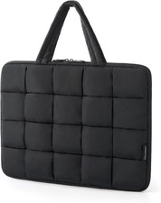 Laptop Bag for Women, Handle Included, Puffy Sleeve for MacBook Air Pro, Black picture