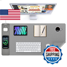 TopMade Mouse Pad with 15W Wireless Charging, XXL Large Leather Desk Mat, Waterp picture