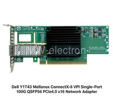 Y1T43 DELL Mellanox ConnectX-6 100Gb QSFP56 Single Port VPI HDR QSFP Adapter picture