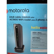 Motorola MT7711 AC1900 WiFi Router 24x8 Cable Modem for Xfinity hello voice picture