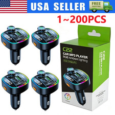 Bluetooth 5.0 Car Wireless FM Transmitter Adapter USB PD Charger AUX Hands LOT picture