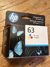 HP63 TRI COLOR CYAN MAGENTA YELLOW AUTHENTIC ORIGINAL EXP JULY 2027 NEW SEALED picture
