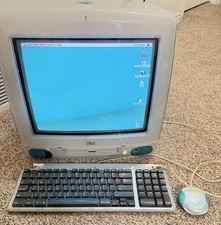 Vintage Working 1998 iMac G3 Teal Blue Mac OS W/ Keyboard & Mouse picture