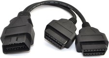 30cm/12 OBD2 OBD II Splitter Extension Y J1962 16 Pin Cable Male to Dual Female picture