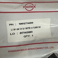 Molex 106127-1400 LC Duplex Fiber Optic Adapter Singlemode Blue Shutter NEW picture