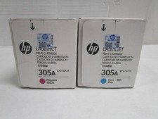 HP 305A Cyan Magenta Toner LaserJet Pro 300 M351 400 M451 LOT OF 2 NEW SEALED picture
