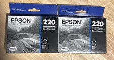 2x Epson 220 (T220120-S) Durabrite Ultra Black Ink Cartridge BB/01/2025 picture
