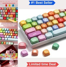 PBT Keycaps Rainbow Gummy Bear MOA Profile Dye-Sublimation 134 Keys for picture
