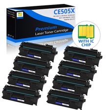 8PK Black Toner Cartridge CE505X Compatible For HP 05X LaserJet P2055 P2055dn picture