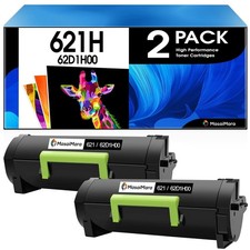 ** NEW Lexmark Toner | 621H / 62D1H00 | Black | High Yield | Compatible | 2-Pack picture