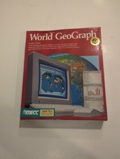 1988 Apple IIgs WORLD GEOGRAPH Big Box MECC - 3.5 disk 768K floppy  picture
