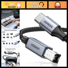 USB-B to USB-C Cable 16FT, Nylon Braided, Printer & MIDI Connection, Fast Data T picture