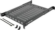 1U 4-Post Vented Server Rack Mount Shelf,21.7in Deep with Adjustable Depth 13.5- picture