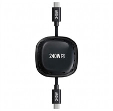 USB C to USB C Retractable Cable 240W 5A PD Fast Charging Data Cord picture