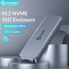 PHIXERO M.2 NVME Enclosure USB 3.1 Gen 2 10 Gbps SSD Enclosure & UASP TRIM Gray picture