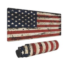 American Antique Flag Mouse Pad Large Gaming Mousepad, Long Big XL USA Flag D... picture