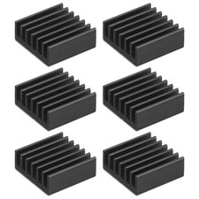 6 Pcs Heatsink 14x14x6mm Aluminum Heat Sink with Thermal Blue Sticker Black picture