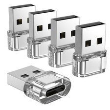 5 Pack USB C Female to USB A Male Charger Adapter Clear picture