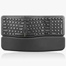 PERIBOARD636B US Black Wireless 2.4G Ergonomic Compact USB Keyboard Wrist Rest picture