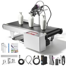 600dpi Inkjet Printer w/Conveyor 2-12.7mm Date Batch Barcode Plastic Metal Wood picture