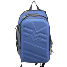 Manhattan Laptop Backpack Blue Padded Hard Shell Pockets 17