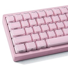 119 PCS Crystal Jelly Cat Keycaps Pink Mao Profile Fits 61/68/84/87/98/100 picture