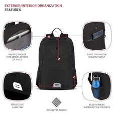 SWISSGEAR INTRO LAPTOP BACKPACK, 17.5