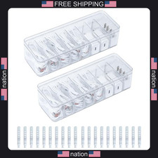 Cable organizer box 2 pack with lid plastic cord storage with 8 adjustable picture