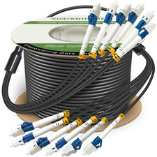 100 Meters 6 Core Industrial TPU LC to LC Outdoor Armored Fiber Optic Cable, OS2 picture