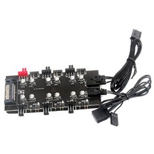 Computer SATA 1 to 6 Way PWM /ARGB 4Pin Cooling Fans Splitter Hub With Cable picture