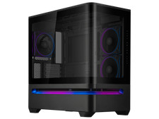 ASUS Prime AP202 ARGB Black mATX case with fully tempered curved glass, supports picture