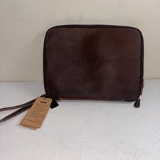 LANNSYNE Full Grain Leather Electronic Organizer Accessory Travel Tech Pouch NEW picture