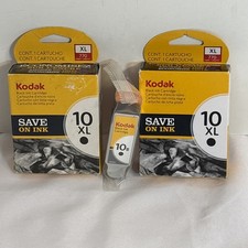 Kodak 10XL & 10B Black Genuine Original Ink Cartridge 3-Pack 2-XL  770 pg 1-425p picture