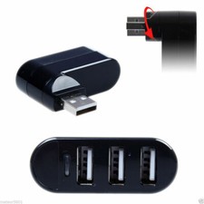 Mini 3 Port USB 2.0 Rotate Splitter Adapter Hub for PC Laptop Notebook Expansion picture
