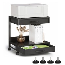 2-Tier Desktop Printer Stand with 2 Fabric Drawers, Prtiner Table with Storag... picture