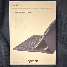 Logitech CREATE Backlit Keyboard Folio Case for iPad Pro 9.7 Black Pencil Holder picture