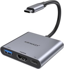 USB C to HDMI Multiport Adapter 4K 30Hz PD Charging USB  3-in-1 Adapter, Grey picture