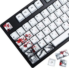 MOLGRIA Keycaps 110 Set for Full Size Mechanical Keyboard Plum Blossom 110 En Fr picture