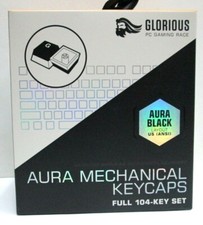 Glorious Gaming Aura Mechanical Pudding Keycaps Black 104 Key Set, ANSI Layout  picture