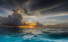 Landscape nature sunset clouds sea tropical water Custom Gaming Mat Desk picture